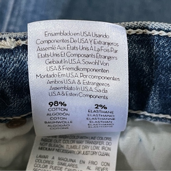 Mother The Dazzler High Rise Straight Leg Jean Medium Blue Cowboys Don't Cry 26 - Picture 12 of 16